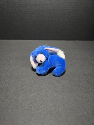 Vintage Fun World Teenie Blue Easter Bunny Stuffed animal Plush 4''