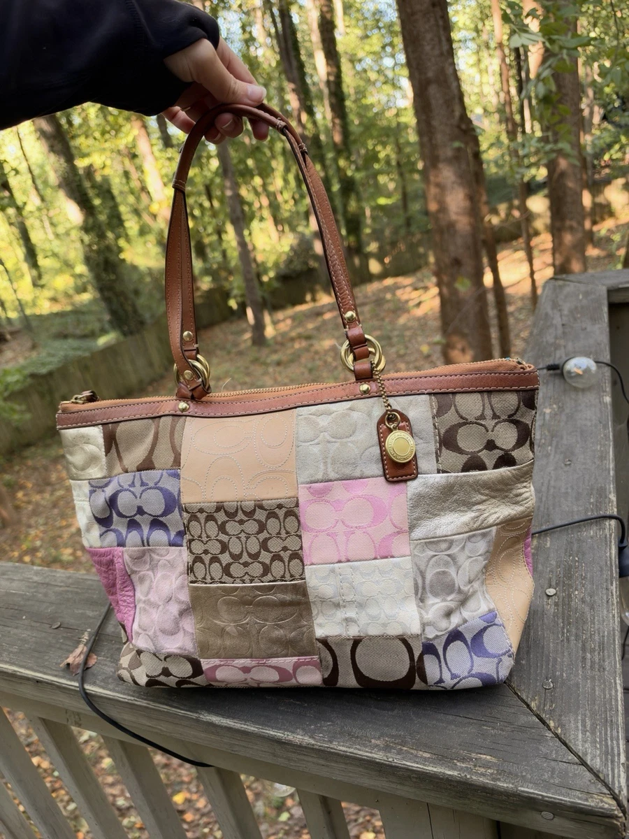 Coach F06J F10432 パッチワーク レザーシグネチャートートバッグ Coach Patchwork Tote Exterior Bags & Handbags for Women for sale