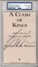 GEORGE RR MARTIN SIGNED GAME OF THRONES A CLASH OF KINGS BOOK CUT PSA DNA COA