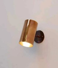 Pair of Wall Sconce Italian Mid Century Brass Cylinder Shade Wall Lamp Fixture
