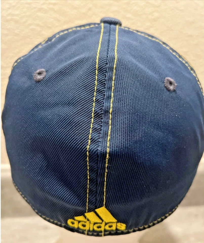 Adidas Michigan Wolverines Hat Cap Blue Yellow Embroidered Fitted Stretch S/M - Image 3 of 4
