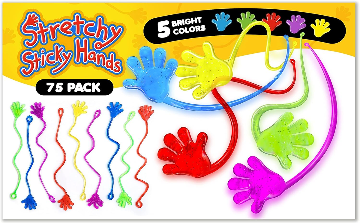 75 Pcs Bulk Sticky Hands for Kids - Slappy Slap Little Small Hands