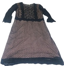 La Redoute Women's Dress Size 12 Black Lace with Pink Under Lining Good Cond