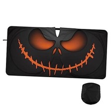 Demon Eye Car Windshield Sun Shade Scary Pumpkin Face Halloween Foldable