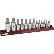 Klutch Hex Bit Socket Set, 13-Pc., SAE