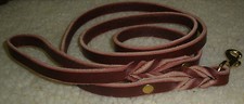 LEATHER DOG LEASH, 1/2" X 48", SOLID BRASS SNAP, 11-12 OZ.  LATIGO LEATHER, NEW