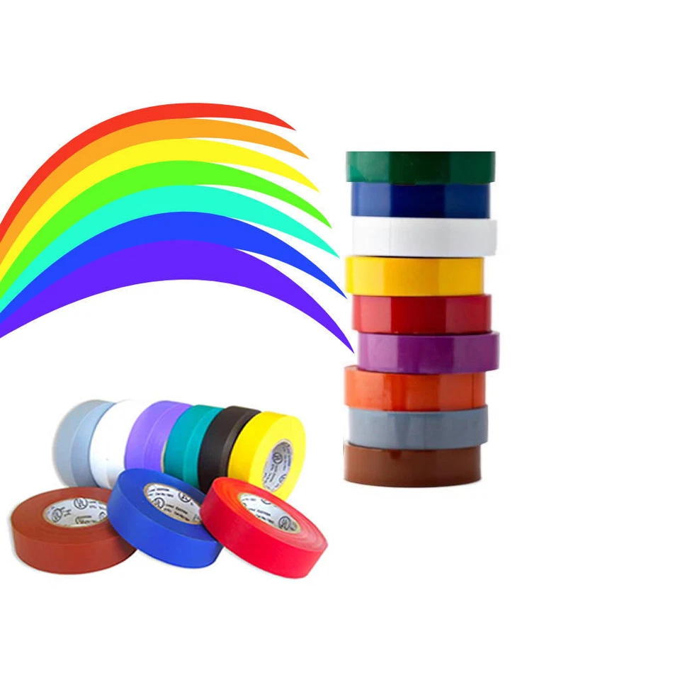 (10 pc) Electrical Tape 3/4" x 66' UL/CSA Several Colors - Image 2 of 2