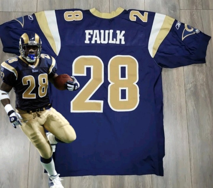 Authentic Vintage Marshall Faulk Rams jersey reebok pro line