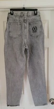 VINTAGE P.S. GITANO WOMEN'S SIZE 14 TALL MOM JEANS HIGH WAIST TAPERED GRAY