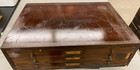 Vintage "Marco " Walnut 3-Dr Cabinet ( 19" X 15" X 6' ) W/Glass Crystals