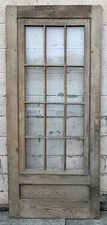 31"x81" Antique Vintage Old Wood Wooden Storm Screen Exterior Door Window Glass