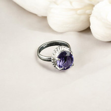 Natural Iolite Gemstone 925 Sterling Silver Trendy Jewelry Ring Gift For Women