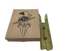 STAMPENDOUS RUBBER STAMPS MOD HATTER NEW wood STAMP