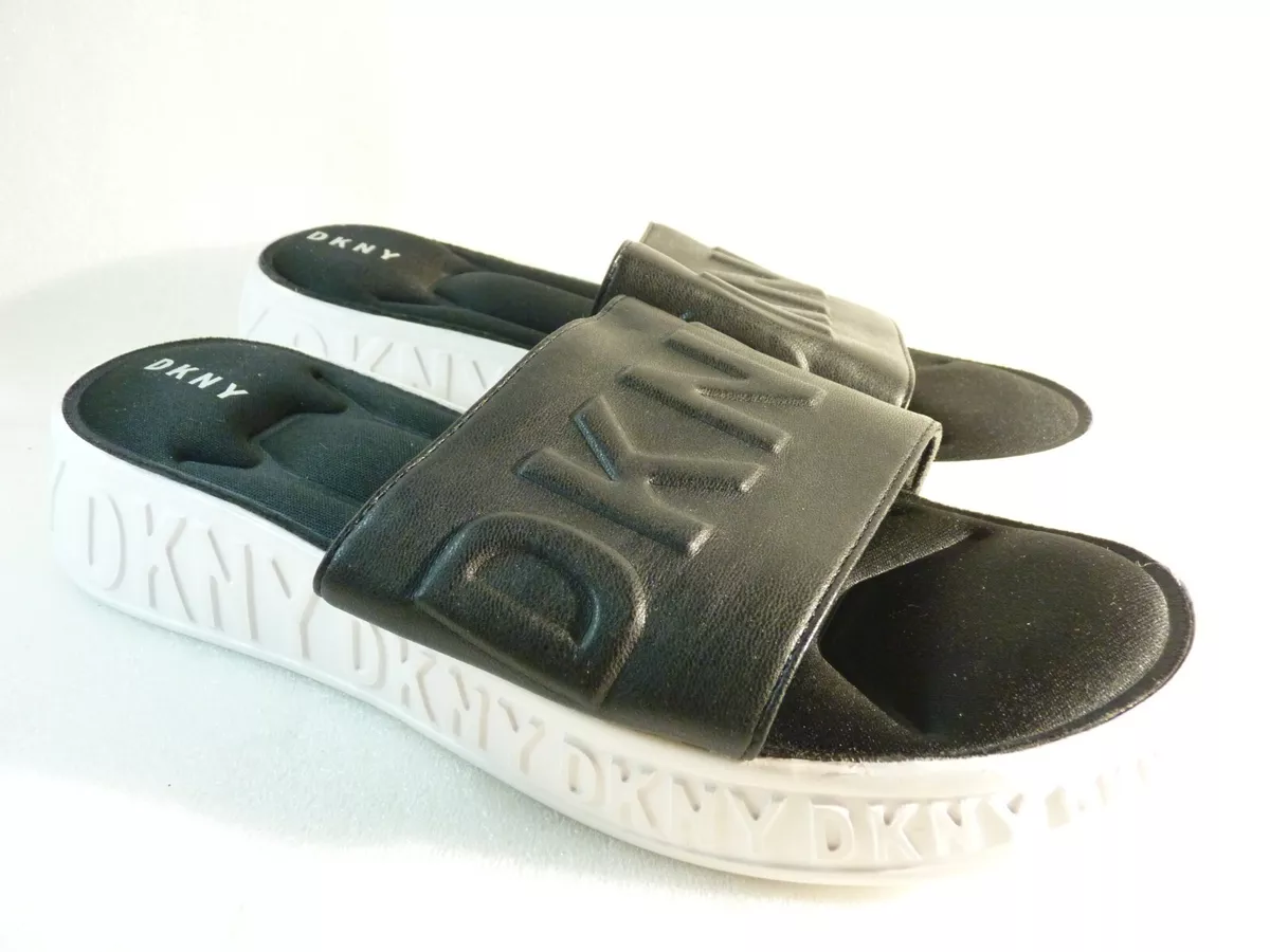 DKNY Women Shoes sandals Black Slide Wedge Size 8.5 SKU 11898