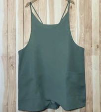 Womens Large Romper Shorts Jumpsuits Summer Comfortable Green Pocket Sleeveless