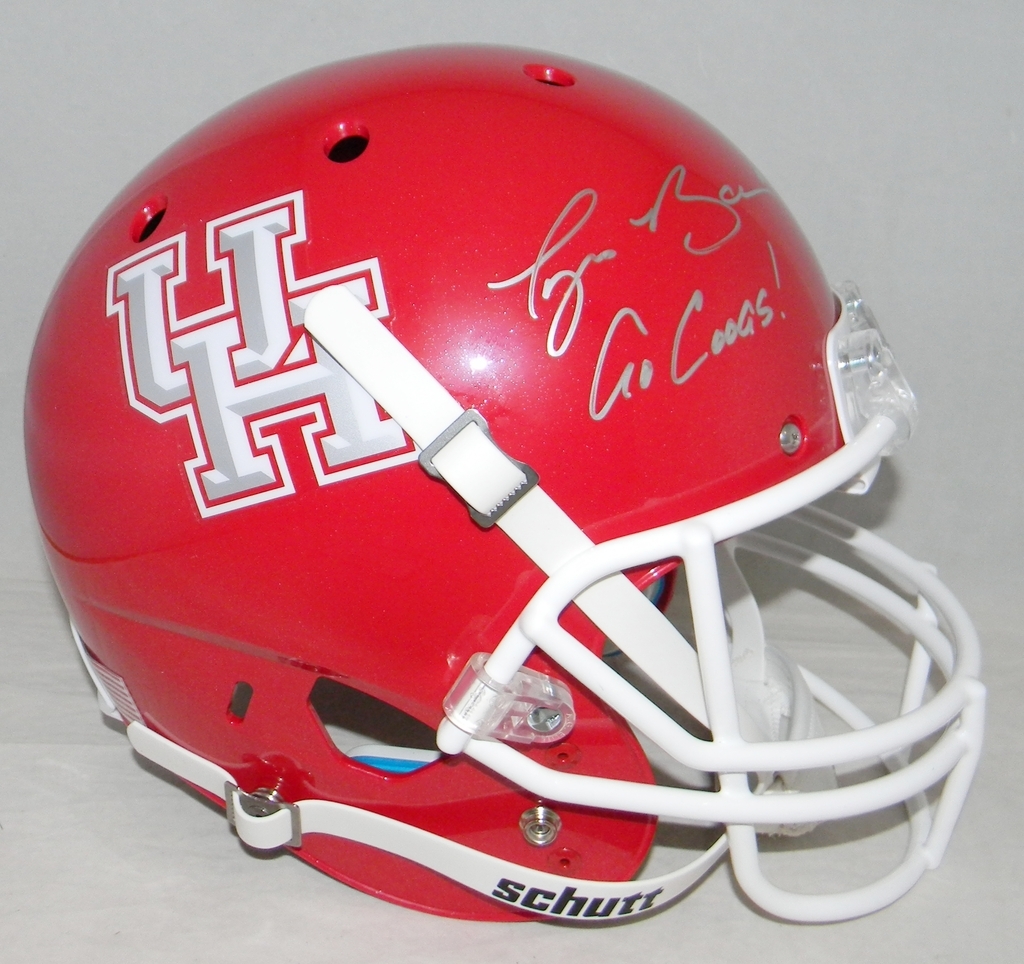 Tyus Bowser Autographed Signed Houston Cougars RED FULL SIZE HELMET TRISTAR 
