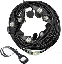 50ft Multiple Power Extension Cord Black7 Evenlyspaced Inline Outlet Led Indicat
