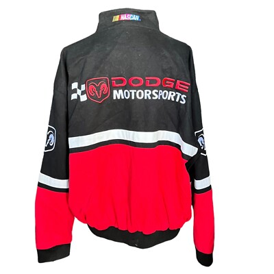 Essex Dodge Motorsports Black Red White Racing Jacket Full Zip
