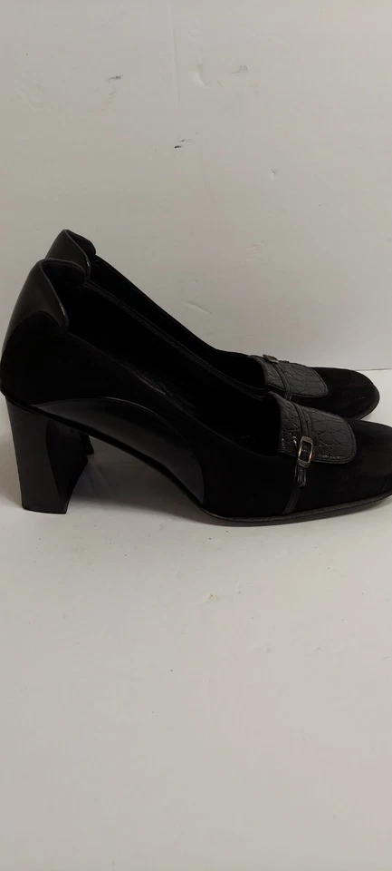 Zapatos de salón Mezlan Capshaw para mujer de gamuza negra de cuero genuino de cocodrilo Foto 4 de 4