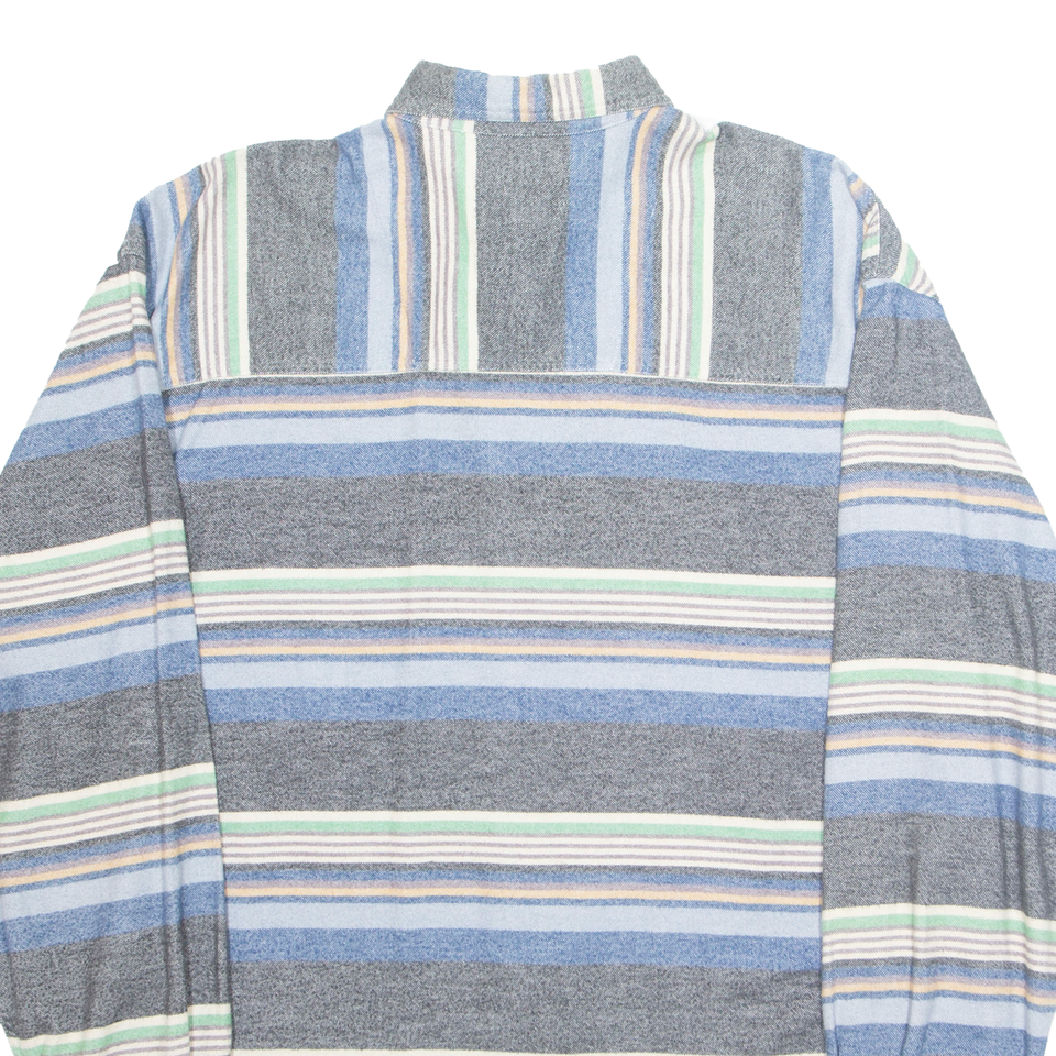 H.LANDERS Mens Flannel Shirt Grey Striped Long Sleeve XL eBay