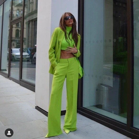 Zara Full Length Trousers Lime 2010/400 | eBay