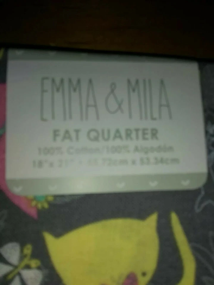 Emma & Mila Kitten Meow Fat Quarter Fabric Kitty Cats Flowers Butterflies Cotton - Image 4 of 4