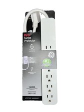 GE Pro 6-Outlet Surge Protector, 2 Ft Extension Cord, 620 Joules, Power Strip