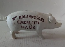 Wm Moland's Sons Cast Iron Pig Bank Collectible
