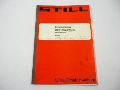 Still R 9 10 EFG 0,8 - 1,6 (0930 - 1009) Elektro Stapler Betriebsanleitung 1976
