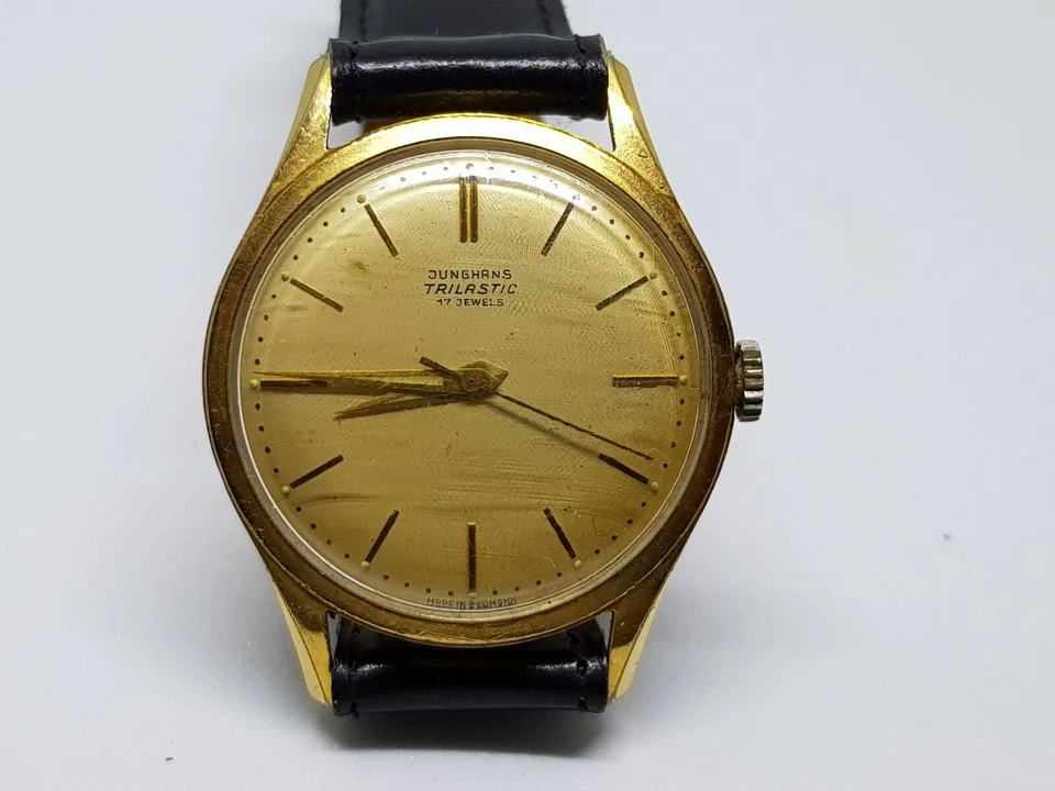 Hermoso reloj mecánico Junghans trilástico alemán vintage de los años 40 Foto 4 de 4