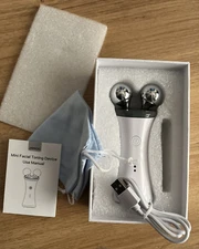 Facial Device-Face Massager for Face & Neck Handheld Skin Care White NEW