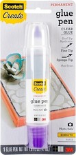 Scotch Clear Scrapbook Glue w/2 Way Applicator, 1.6 oz 2-Pack