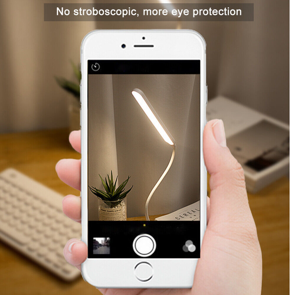 LED Desk Reading Lamp Dimmable Flexible USB Rechargeable Touch Bedside ...