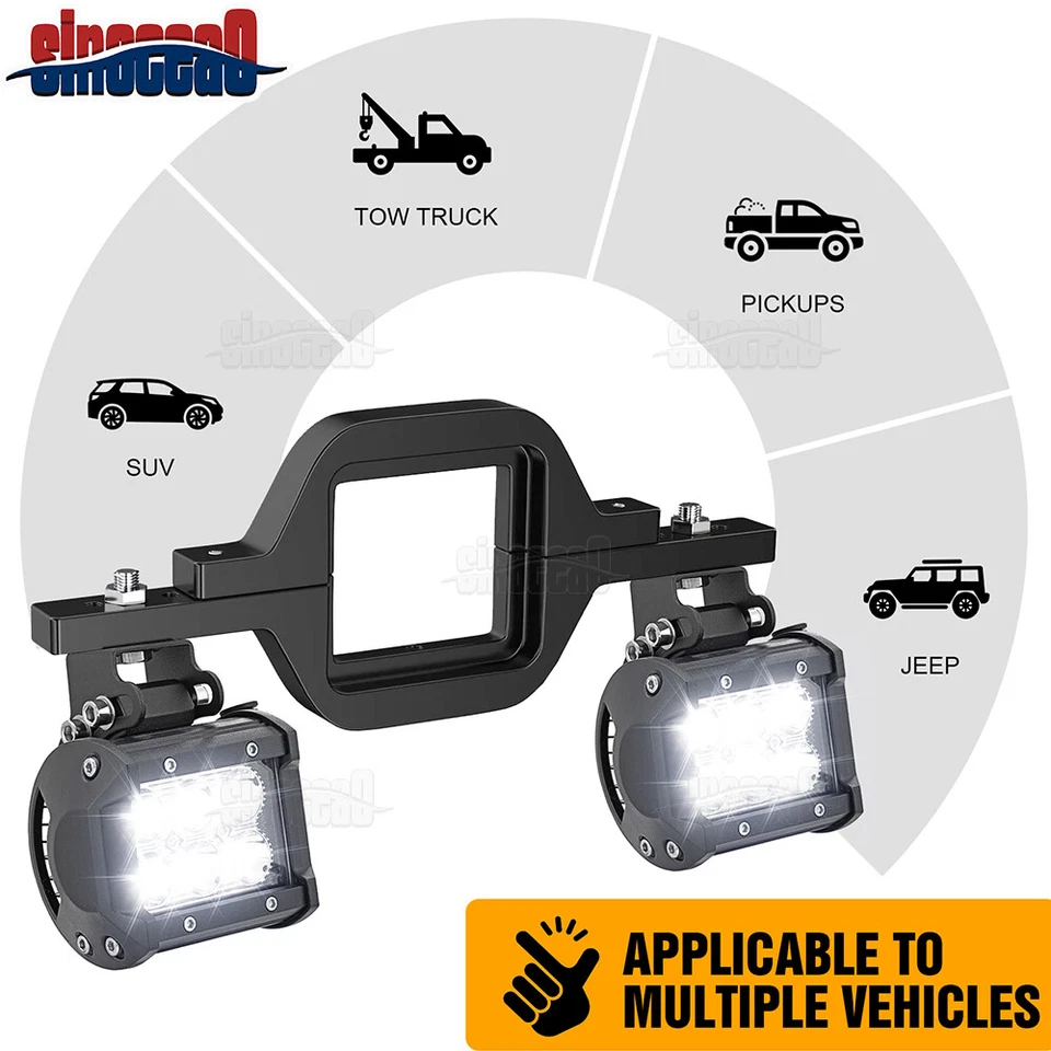 Barra de luz LED parachoques trasero enganche de remolque retroceso para Ford F150/250/350 Foto 4 de 4