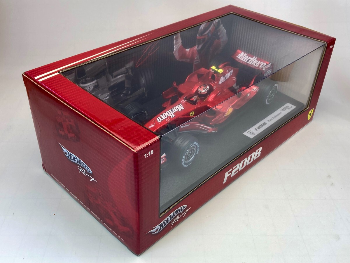 Hot Wheels F2008 1:18 ミニカー 1:18 Hot Wheels Racing Ferrari F2008 Kimi Raikkonen #1 L8781