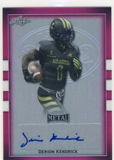 DERION KENDRICK 2018 Leaf Metal US Army All American Pink /15 AUTO RAMS