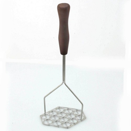 Acme Vintage Gear Stainless Steel Wood Handle Potato Masher, 16" long