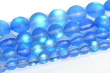 Matte Sky Blue Mystic Aura Quartz Beads Round Loose Beads 6/8/10/12MM