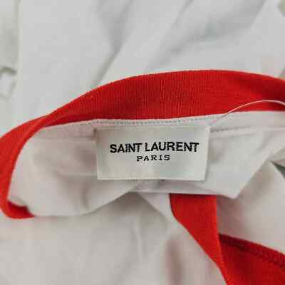 SAINT LAURENT Men's White Waiting For Sunset T-shirt New Size XS