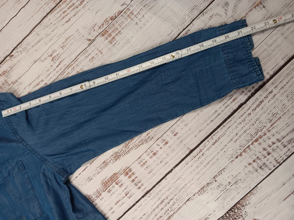 C&C California Chambray Tunic Top Women's Large Blue Cotton Blend Long Sleeve  - Image 3 of 4