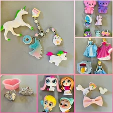 ADORABLE Girls Mini Figure Toys Accessories Lot x25 Unicorn Princess Themed Lot