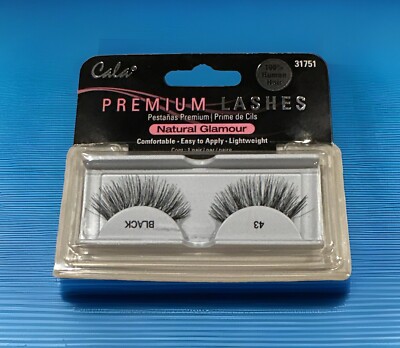 Cala False Eyelashes Premium Lashes NATURAL GLAMOUR #43 BLACK - 1 Pair