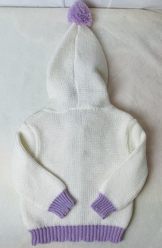 Vintage Petit Jouet Lilac Floral Embroidered Baby Girl Hoodie Sweater 6-9 Months - Picture 3 of 7