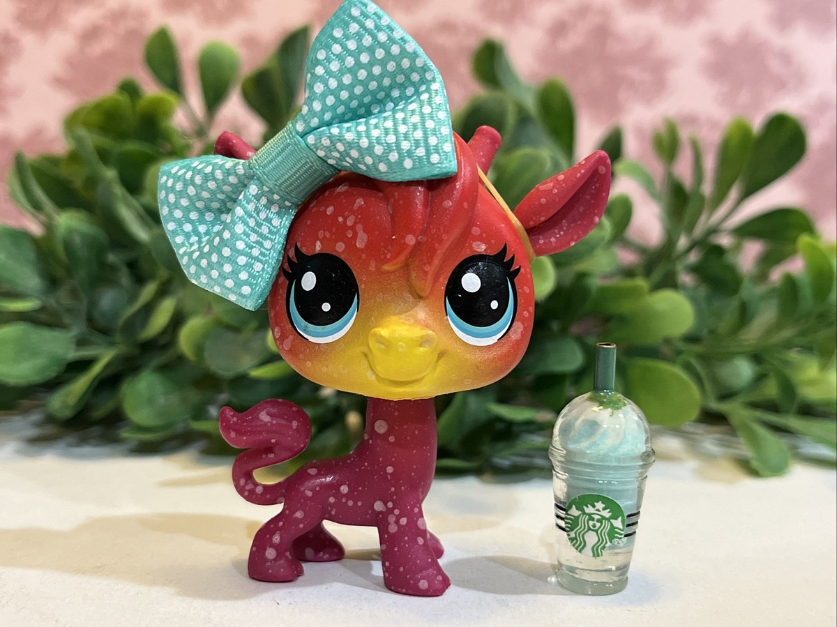 Littlest Pet Shop LPS Authentic Galaxy Cosmic Pounce Pink Orange
