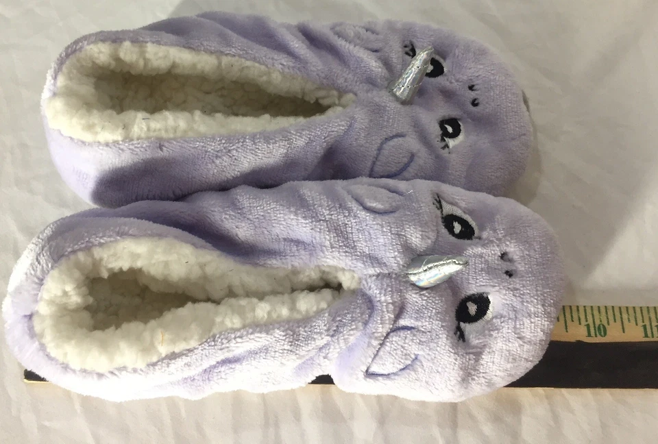 Calcetines slipper sherpa morados unicornio de 4 a 6 para mujer interiores nuevos sin etiquetas  Foto 2 de 3