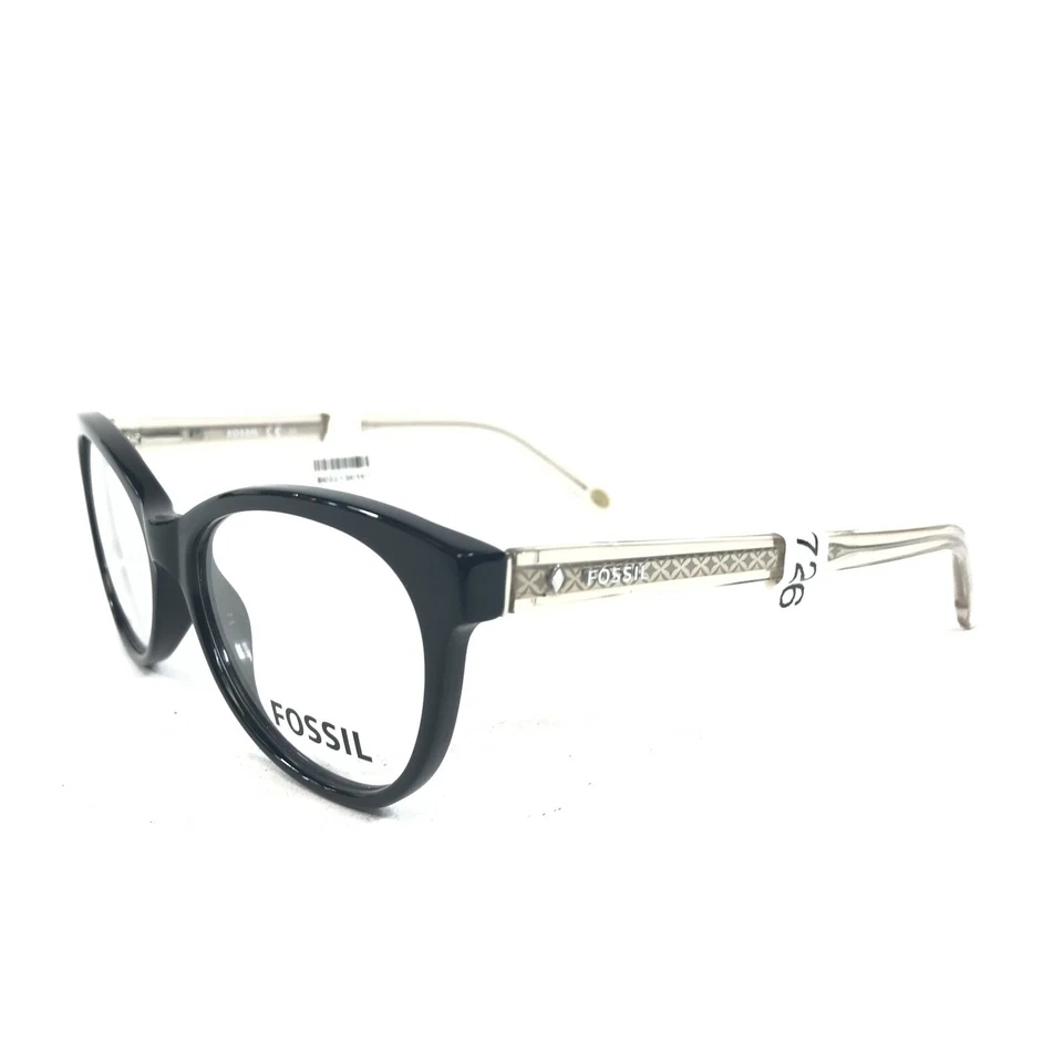 Marcos de gafas Fossil FOS6044 HIM negro redondo ojo de gato borde grueso 52-16-140 Foto 4 de 4