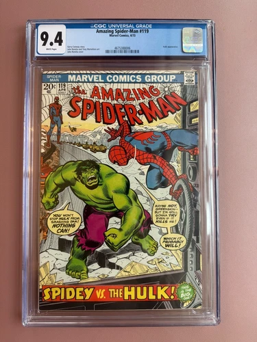 The Amazing Spider-Man #119 (April 1973) CGC 9.4 White Pages HULK COVER !!!