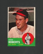 1963 Topps Robin Roberts #125 ~ Phillies HOF ~ Nice Card