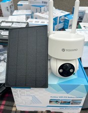 Caméra de sécurité extérieure sans fil 2K et PTZ avec panneau solaire