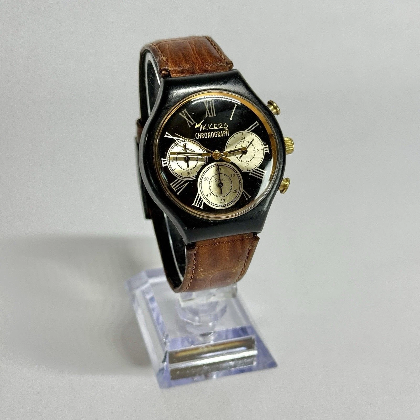 TIKKERS Chronograph 50 Meters Quartz Analog Vintage Watch W438 *WORKING